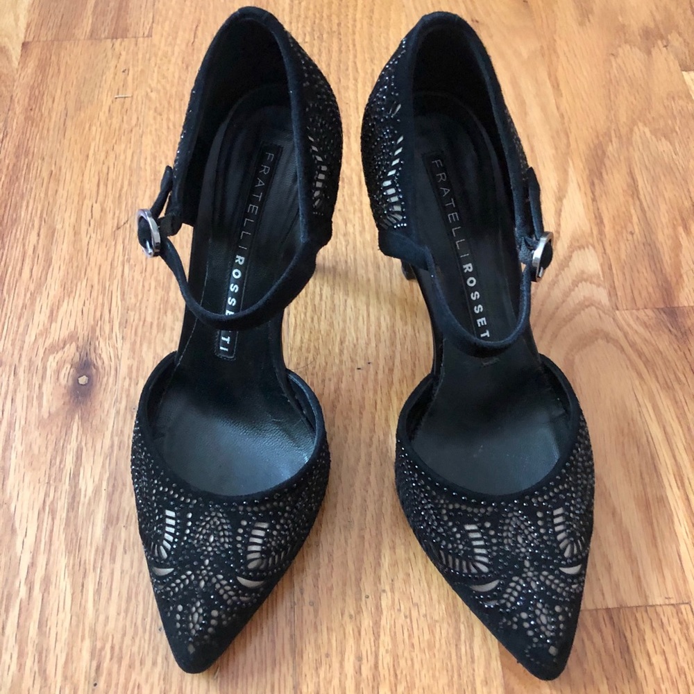 Fratelli Rossetti Black Suede with details pumps